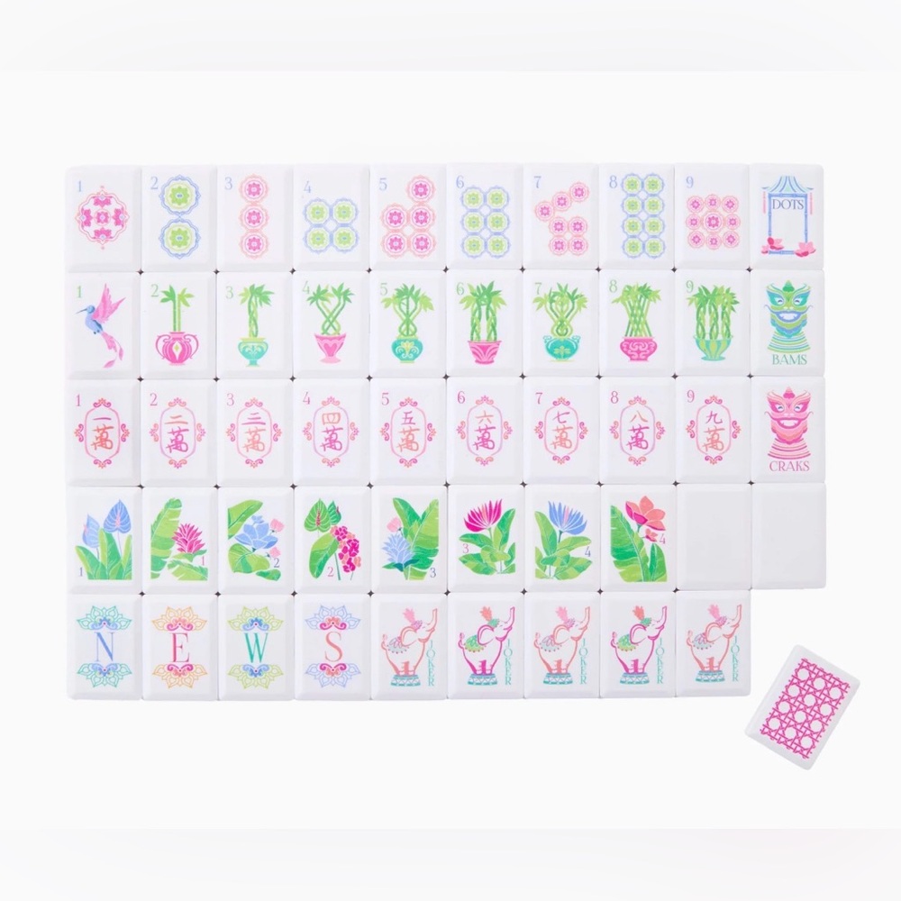 Oh My Mahjong -Poppy Debutante (kid friendly)  Mahjong Tile Set- also for Travel